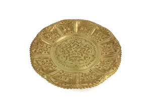 Bandeja de servicio redonda de latón para almuerzo, accesorios de hoteles con asa, vajilla de lujo de latón, bandeja decorativa - Product Image 6