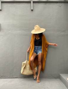 Bata tipo Kimono para mujer, ropa de dormir informal, Sexy, holgada, chaqueta para playa, para verano - Product Image 5