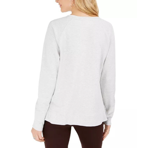 Maglione Grigio Lavorato a Maglia Stile Coreano Vintage da Donna Style & Co, Taglia Media, con Decorazione Traspirante con Logo in Paillettes - Product Image 2