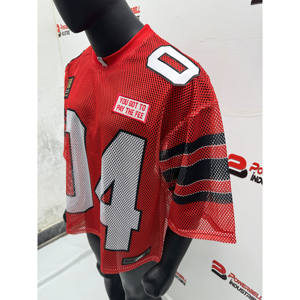 Venta al por mayor Loose Fit Retro Tee Parches bordados Sublimación personalizada Logo impreso Malla Boxy Camiseta Moda Jersey - Product Image 4