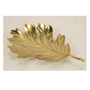 Plato de hoja de oro hecho a mano, bandeja para servir, café, restaurantes, accesorios de decoración, Catering, plato y bandeja de estilo hoja, ligero - Product Image 1