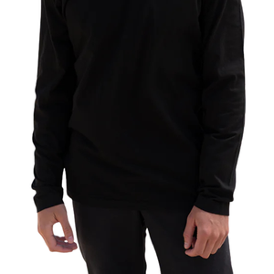 T-Shirt da Uomo Nera a Maniche Lunghe con Collo Rotondo, 100% Cotone Organico di Lusso Pre-Ristretto Certificato GOTS, Vestibilità Classica Premium - Product Image 6