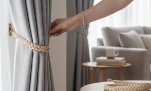 Sujetadores de Cortinas de Cuerda Trenzada, Elegantes Sujetadores con Ganchos de Pared, Estilo Natural y Fácil Instalación - Product Image 2