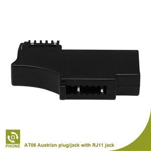 Adaptateur de téléphone prise autrichienne vers prise RJ11 en plastique ABS noir - Product Image 4