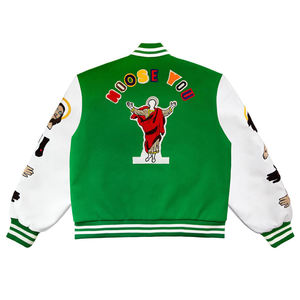 แจ็กเก็ตเบสบอลสำหรับผู้ชายเสื้อแจ็กเก็ตกันหนาวแบบลำลองปกตั้งมีหลายสี - Product Image 2