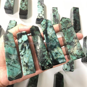 Torre de esmeralda de cristal, cristal de punto de Esmeralda, obelisco de Esmeralda para curación, meditación, megáfono, curación - Product Image 3