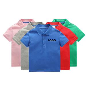 เสื้อโปโลผ้าฝ้ายสำหรับเด็กเสื้อ100% โปโลสำหรับใส่ตีกอล์ฟเสื้อคอตตอนแขนสั้นสำหรับฤดูร้อน - Product Image 1