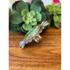 Bague en turquoise et argent sterling Kings Manassa, objet de collection culturelle d'Alex Sanchez, taille 8.75 - Product Image 3