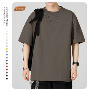 T-shirt à manches courtes pour hommes, tissu tricoté en coton, logo personnalisé, t-shirt décontracté, fournisseur OEM, top d'été respirant - Product Image 2