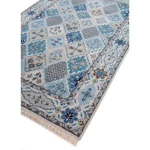 Alfombra Grande de Lana Anudada a Mano, Color Azul Savana, Modelo AKWL-13006, con Patrón Geométrico de Diamantes, para Sala de Estar, Dormitorio, Pasillo, Hecha a Mano - Product Image 2