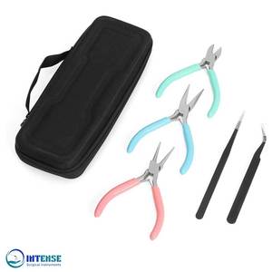 Kit de Alicates para Joyería de Acero Inoxidable, Alicates de Punta Redonda, Alicates de Corte de Alambre, Pinzas Curvas y Puntiagudas, Estuche Incluido - Product Image 1