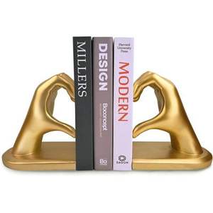 Sujetalibros metálicos clásicos diseñados para soportar libros pesados en bibliotecas, espacios de trabajo y estanterías organizadas para el hogar. - Product Image 1