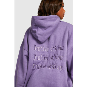 Patrón personalizado Mujeres Oversize Pullover Bordado Carta Imprimir Sudadera Lazy Casual Raglan Mangas Sudadera con capucha para la venta - Product Image 4