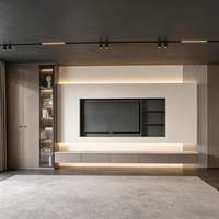 Soporte de TV Flotante Moderno y Minimalista con Luces LED, Centro de Entretenimiento Montado en la Pared, Cajones de Almacenamiento de Alta Capacidad