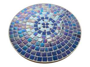 Dazzling <b>Mosaic</b> Side Table: Iridescent <b>Art</b> - Blue Coffee Table - Side Table - Livingroom Decor - Gift - Product Image 3