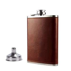 Tinh vi sang trọng Mini Thép không gỉ & Khâu Da Hip <span class=keywords><strong>Flask</strong></span> Bộ quà tặng cho quà tặng-nâng cao của bạn uống kinh nghiệm - Product Image 2