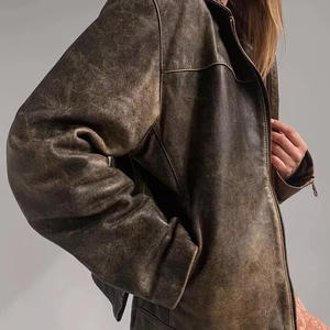 Chaqueta de Cuero Genuino, Nueva Moda, Chaqueta para Mujer con Cuero 100% Genuino, Precio de Mayoreo, Chaquetas de Cuero para Mujer - Product Image 4