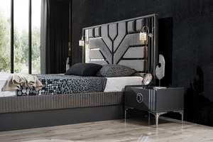 Ensemble de chambre à coucher moderne de style européen à Berlin Armoire à miroir Lit King Queen Size à prix économique pour hôtels, villas Matériau en bois - Product Image 5