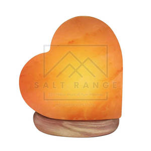 Lampe de sel de l'Himalaya en forme de cœur sculpté, prix de gros, 100% pure, personnalisable, décoration de maison de haute qualité - Product Image 1