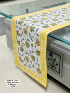 Chemin de table en toile de coton imprimé floral moderne fait à la main personnalisé fait à la main design indien bloc de main durable écologique maison de mariage - Product Image 3