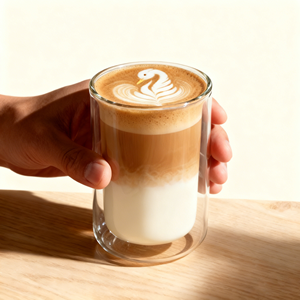 Tazza in Vetro Borosilicato a Doppio Strato per Caffè e <span class=keywords><strong>Acqua</strong></span>, Logo Personalizzabile, Moderna e Trasparente, Ideale per Omaggi - Product Image 2