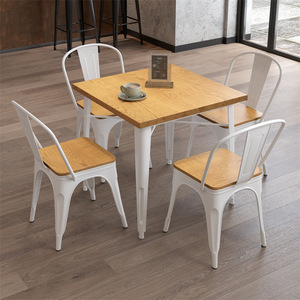 Ensemble de salle à manger de vente populaire à usage commercial pour restaurants hôtels cafés écoles ensemble de meubles en bois et métal - Product Image 4