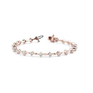 Pulsera de tenis de estilo único de diamante de corte redondo de 8,00 MM para mujeres que usan pulsera - Product Image 3