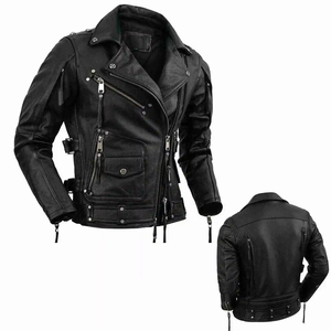 Chaqueta de cuero ajustada para hombre, chaqueta negra, chaqueta de cuero PU de moda británica de alta calidad para hombre - Product Image 2