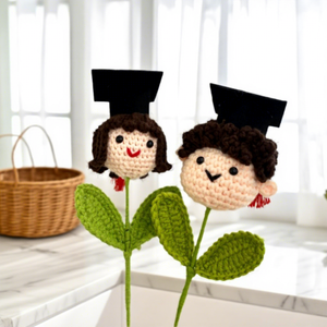Chapeau de doctorat pour la saison des diplômes, pour garçons et filles, bouquet en fil tricoté à la main au crochet, cadeau pour la fête des enseignants, cadeau de mariage - Product Image 2