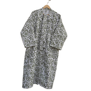 Kimono coton imprimé fleuri indien femmes été bio ouvert devant vêtements de nuit Robe vêtements de plage robe - Product Image 6