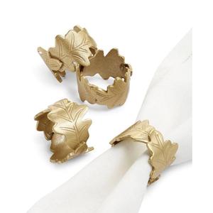 Anillos de Servilleta Personalizados de la India, Artesanía Hecha a Mano, Adorno para Vajilla, Anillos de Servilleta Redondos de Plomo Dorado Fundido, Juego de Regalo de 4 Piezas - Product Image 6