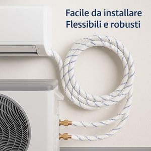 Kit de Latón para Tubo de Climatización Isoclima 1/4+3/8 CU-DHP 99,9% Anticorrosión, Montaje en Pared, 10m con Funda Ignífuga - Product Image 3