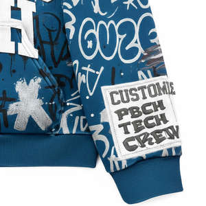 Sudadera con Capucha Extra Grande de Estilo Urbano Vintage para Hombre, Personalizada, con Cremallera y Detalles de Pedrería, Técnica de Lavado Ácido - Product Image 4