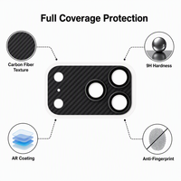 Film de protection d'objectif incurvé 3D ultra-fin anti-rayures 9H pour iPhone 17 18 Pro Max, compatible GPS, protection de la bordure de l'appareil photo