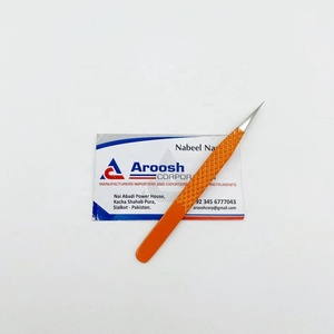 Pince à épiler en fibre d'isolation orange à poignée diamantée en acier inoxydable de haute qualité Extensions de cils en gros Pointe pointue - Product Image 3