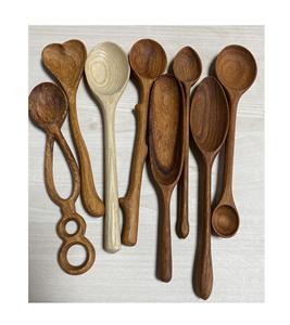 Eco-Friendly Dark Brown <b>Wooden</b> Utensil Set Spoon Fork for Home Restaurant Hotel or Party Wedding Tableware Use - Product Image 1