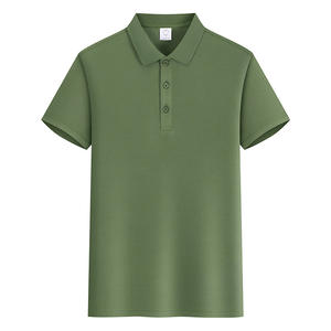 T-shirt à manches courtes en polyester 100% personnalisé OEM, couleur unie, avec logo brodé, vêtements de travail couleur unie, chemises POLO - Product Image 4