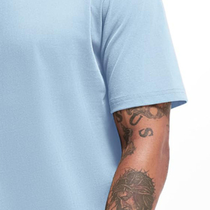 เสื้อยืดกีฬาไซส์ใหญ่พิเศษของผู้ชาย180gsm ระบายอากาศได้ดีแห้งเร็วคอกลมย้อมธรรมดาเฮฟวี่เวท - Product Image 5