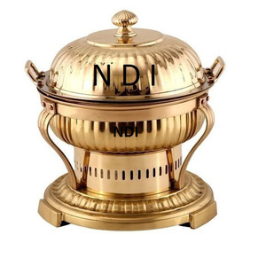 Shiny Polished Food Server Chafing DishWeddings Party Customized Chafing <b>Dish</b> With 2 Burner <b>Stand</b> Restaurant and Hotel Usage - Product Image 3
