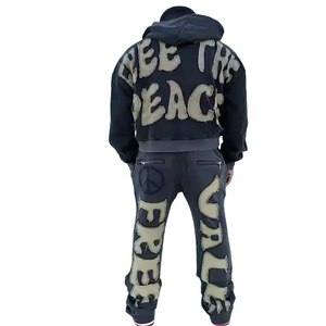 Survêtements d'hiver pour hommes 2024, personnalisés, grandes tailles, effet délavé, imprimés DTG et sérigraphiés, respectueux de l'environnement, avec technique de strass - Product Image 4