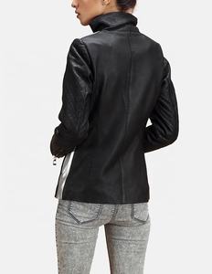 100% PU cuir mode Style Outddor veste décontractée avec jupe femmes Robe belle plissée dames en cuir véritable veste - Product Image 4