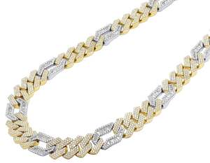 Cadena cubana de oro amarillo pesado con diamantes cultivados en laboratorio, collar helado de alta calidad, joyería para hombre, fiesta y ropa de calle, moda - Product Image 2