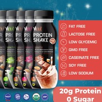 Shake protéiné Caramel 350 ml (11,8 fl oz) – 24 bouteilles en PET – 20 g de protéines – Sans sucre ajouté – Sans lactose – Marque privée