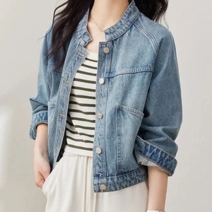 Vestes en jean pour femmes vêtements d'extérieur unis poche bleu printemps automne femme jean manteau luxe commentaires beaucoup de vêtements extérieur Y2k - Product Image 4