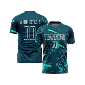 Productos transpirables de secado rápido, Camiseta con estampado de logotipo personalizado, camiseta de fútbol de tela de poliéster 100% estadounidense superventas - Product Image 4