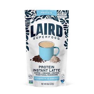 Laird Superfood <b>Protein</b> Instant Latte, Sweet & Creamy, Non-Dairy, Superfood Creamer and Coffee, Gluten Free, Vegan, 8 oz. Bag - Product Image 1