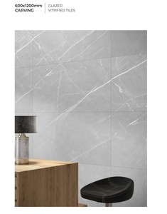 กระเบื้องพอร์ซเลนเคลือบเงา ALPAIN SILVER CR ขนาด 600x1200 มม. ดีไซน์หรูหราทันสมัย พร้อมลวดลายแกะสลัก สำหรับตกแต่งบ้าน - Product Image 3