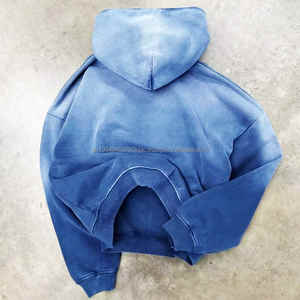 Sudadera con capucha de peso pesado Vintage para hombre, sudadera de algodón térmico de felpa de gran tamaño, diseño bordado, ropa de calle de invierno sólida - Product Image 4