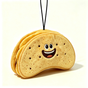 Customized Taco Plush Pouch with PP Cotton Filling Tortilla Shaped Plush Coin <b>Purse</b> Food Themed Unisex Halloween Zipper Bag - Product Image 1