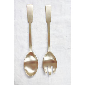 Ensemble de couverts de service de salade en acier inoxydable poli Articles de cuisine à domicile uniques Couverts avec matériau en métal - Product Image 4